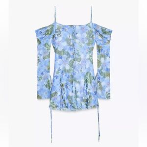 Zara Blue Floral Mini Dress